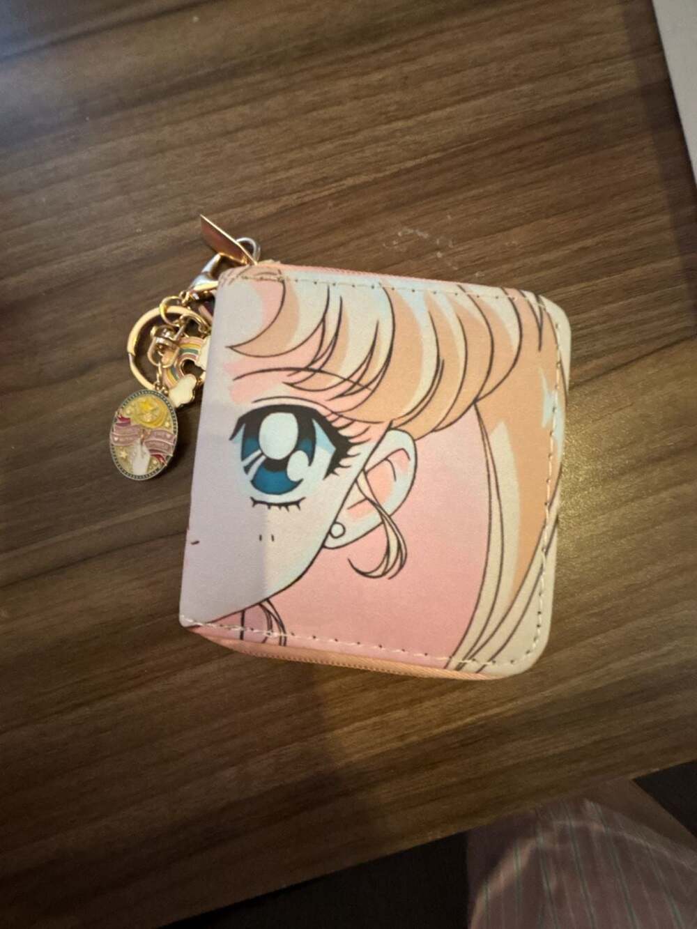 Sailor Moon Usagi Tsukino Pink Anime Zip Wallet With Keychain
